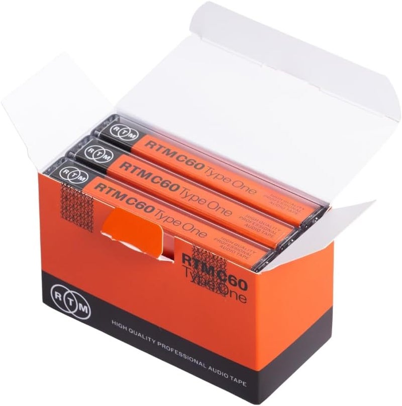 RTM Industries RTM C60 | Type One 60 Minute Blank Music Cassettes | Ideal for Audio Recording | Studio Quality | Pack of 3 Cassettes - Image 1